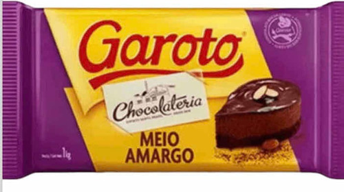 Cobertura Chocolate Nobre Garoto Meio Amargo Barra 2,1kg