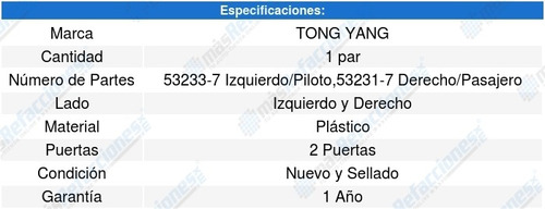 2-tolvas/loderas Salpicaderas Tong Yang Honda Accord (03-07)