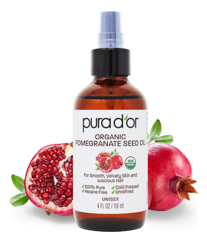 Aceite De Granada Pura D'or 120 Ml 100% Puro Usda Organic