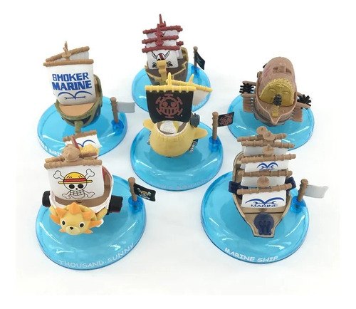 Set 6 Figuras De Barcos 7cm - One Piece 