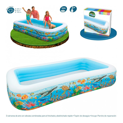 Piscina Inflable Familiar Con Estampado Intex 305x183x56cm