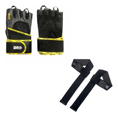 Combo! Guante Gimnasio Fitness Drb Y Straps D'sport Ngro Cuo