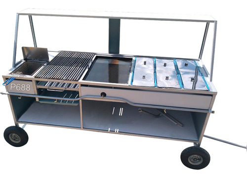 Carrito De Comida Asador Plancha Freidora Guisad Anties P688