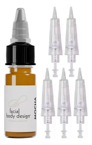 Pigmento Micropigmentacion Inorganic+5 Cartuchos Biouty 3p/r Mocha
