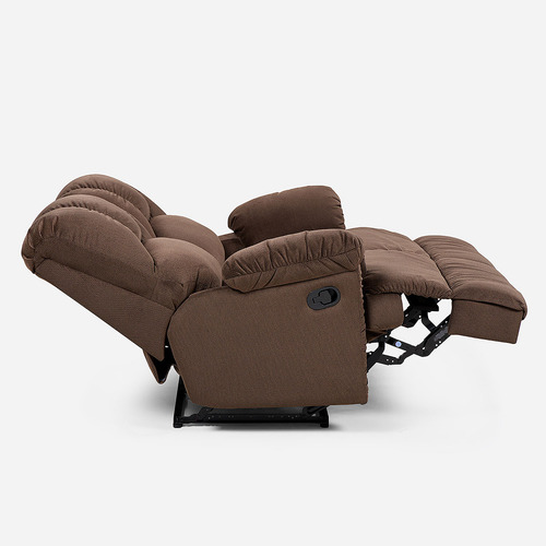 Sofá Reclinable Rosen Arles 2 Cuerpos Manual Tela Café