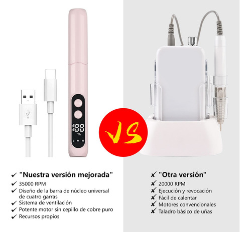 Kit De Uñas Taladro De Uñas Lima De Uñas Eléctrica Motor De