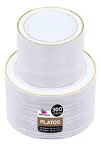 Comprar Berry Bloom Paquete de 300 Platos Circulares Desechables Premium Elegantes Aspecto de Porcelana, Resistentes y Duraderos (150 platos de 19 cm\u002F150 platos de 26 cm)