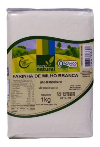 Farinha De Milho Branca Orgânica Coopernatural 1kg