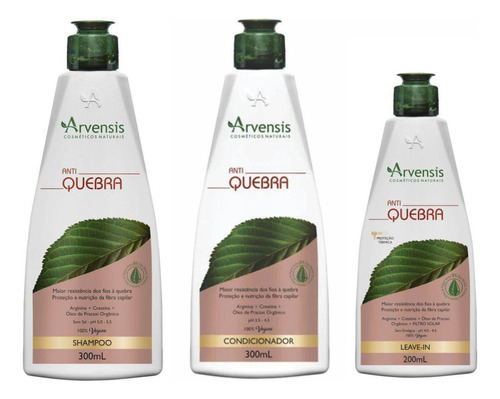 Kit Anti Quebra Shampoo Condicionador Leave-in Arvensis