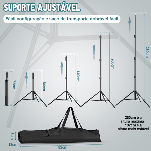 Suporte Para Fundo Fotográfico Com Encaixe Para Tubo + Bolsa