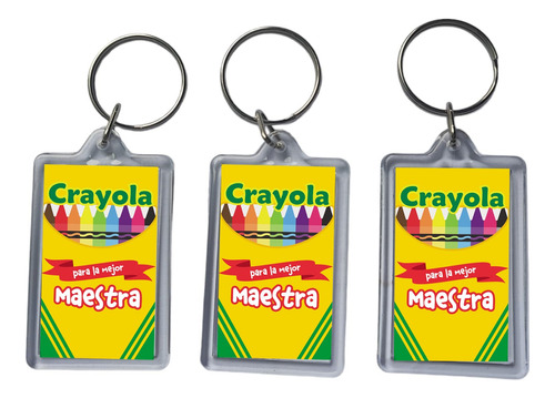 Llavero Acrílico Regalo Dia Del Maestro Crayola