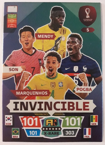 Adrenalyn Xi Qatar 2022 Carta #5 Invencible Original Panini 