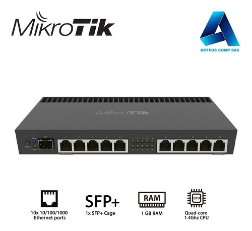 Mikrotik Rb4011igs+rm Router Gigabit 10 Puertos Gigabit 1sfp