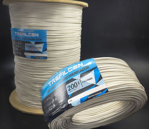 Cable Portero Trefilcon C/n 4 Pares 200 Mts Blanco Rollo Blanco