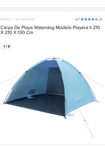 Carpa Iglú Waterdog Playera Ii Celeste 210x210x130 Impecable