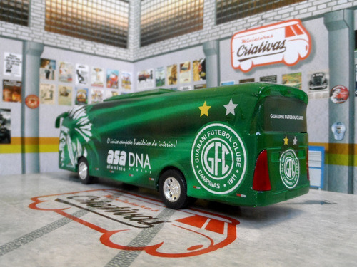 Miniatura Ônibus Guarani Time De Futebol Em Metal 18cm