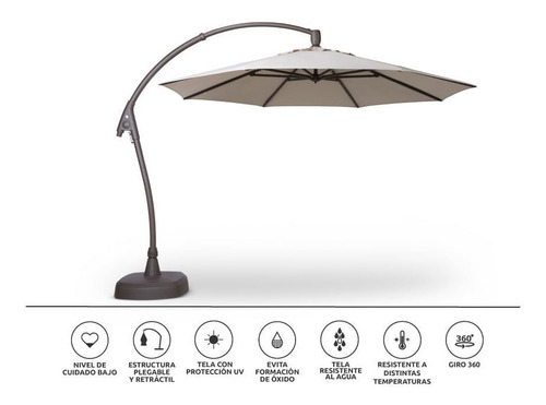 Imagen 3 de 5 de Rosen Sombrilla Kit Umbrella Lateral Beige 3,5 Diam