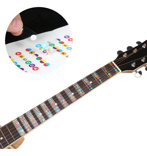 Adesivos De Guitarra Para Iniciantes De 6 Cordas - Black &