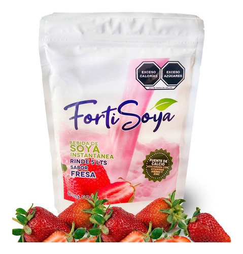 Bebida De Soya En Polvo Sabor Fresa, 500gr Vegana