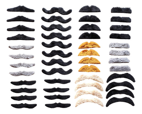 48 Piezas De Bigotes Falsos, Bigotes Falsos Disfraz De
