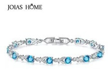 Joyashome-pulsera De Plata 925 Con Piedras Preciosas Para Mu