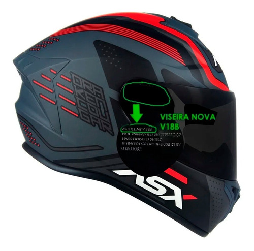 Capacete Asx Axxis Draken Vector Modelos + Viseira Fumê V18b