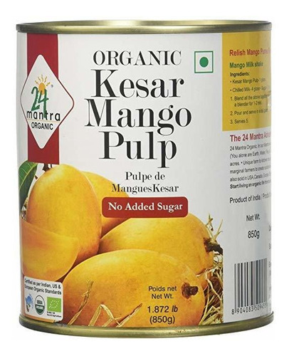 Pulpa De 24 Mantara 24 Mantra Orgánica Kesar Mango - 850 Ml