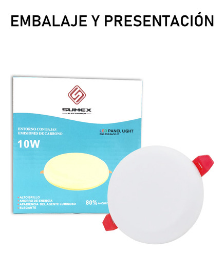 1 Unidades Lámpara Plafón Led De Techo10w/90mm,luz Cálida