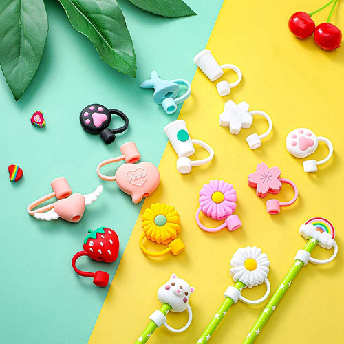 . 15 Fundas De Pajitas Reutilizables De Silicona