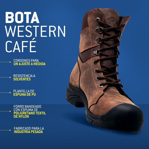 Imagen 8 de 10 de Calzado Seguridad Ten-pac Cuarto De Bota Western Color Café