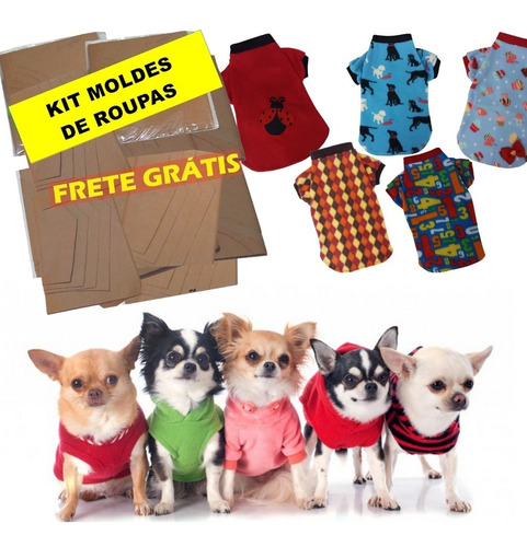 Kit 25 Moldes De Roupas Para Cães E Gatos Modelagem Pet