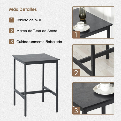 Mesa De Bar Industrial Fácil Montaje Estructura Resistente N
