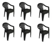 Comprar 6 Sillon Mascardi Verona Negro Silla Con Apoya Brazos