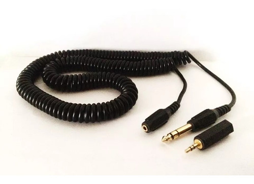 Cable En Espiral Para Audio Plug Macho 6.35mm Y Hembra 3.5mm