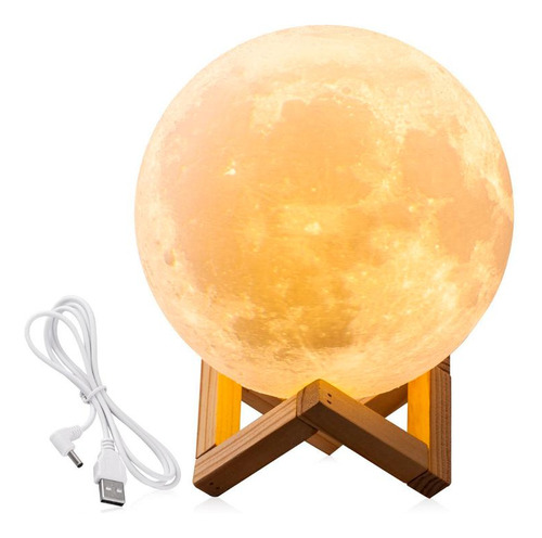 Lampara Luna 3d Luz Led Grande 18cm Con Soporte Oferta