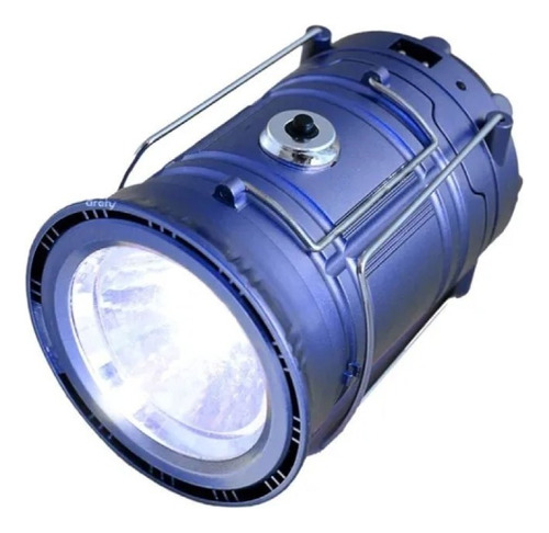 Lampara Linterna Para Camping Solar Recargable Multiple Color Azul