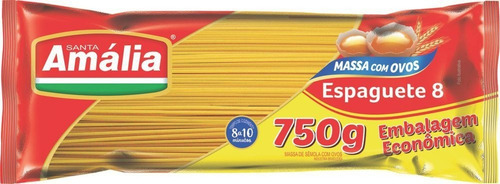 Macarrão Santa Amália 750g Com Ovos Espaguete 8