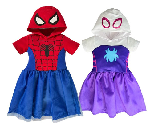 Kit 2 Vestidos Marvel Spiderman, Gwen