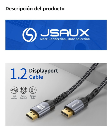 Cable Displayport 1.2 Para 4k 60hz