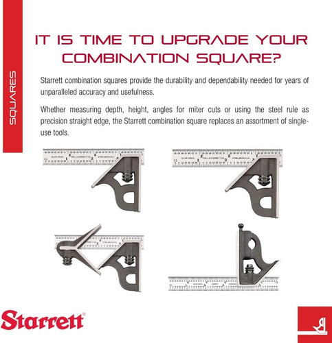 Combinación De Acero Starrett Con Cabeza Cuadrada Ideal Para
