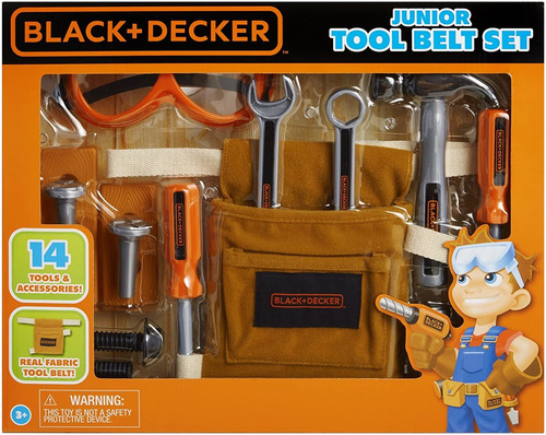 Black  Decker Junior  Piece Toy Tool Belt Set