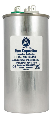 Appli Parts Condensador Capacitor De Marcha 60+10 Mfd Uf