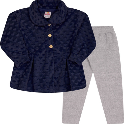 Roupa Bebê Conjunto Batinha Plush Coração E Legging Cotton