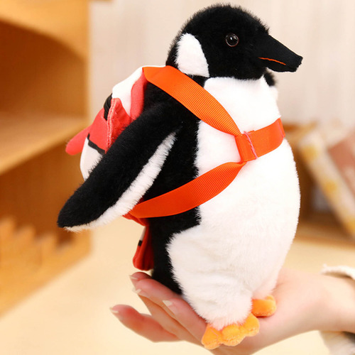 Bonita Mochila De Juguete De Peluche Con Forma De Pingüino,