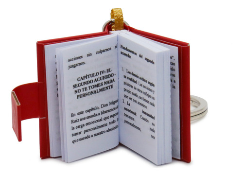 Llavero Los 4 Acuerdos - Libro Miniatura Con Texto Resumido