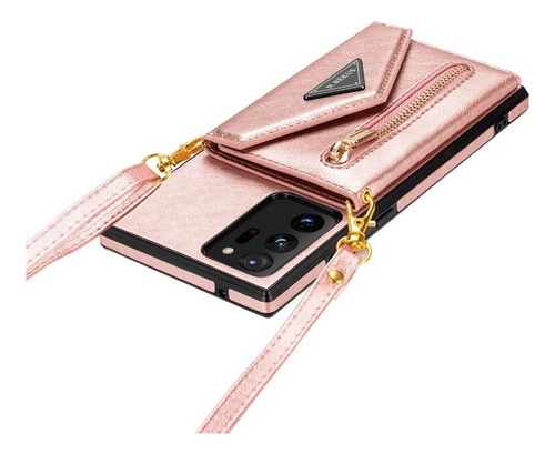 A Funda De Teléfono Con Cremallera Y Cordón For Samsung
