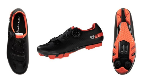 Zapatilla Ciclismo Mtb Gw Power Hombre Negro Rojo