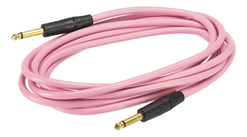 Cable De Instrumento Para Guitarra Y Bajo 3 Metros Rosa