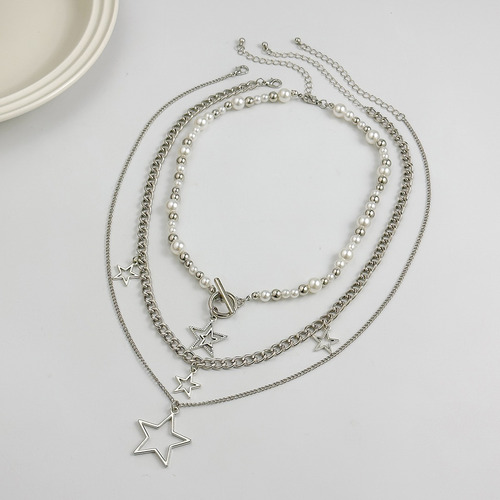 Juego De 3 Collares Con Colgante De Estrella De Cadena Ajust