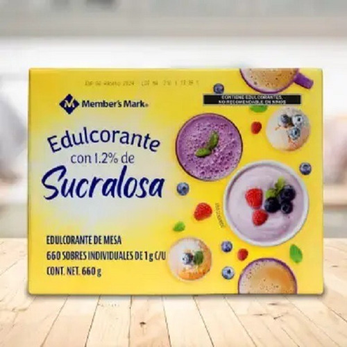 Edulcorante Endulzante Sucralosa Members Mark 660 Sobres 1 G